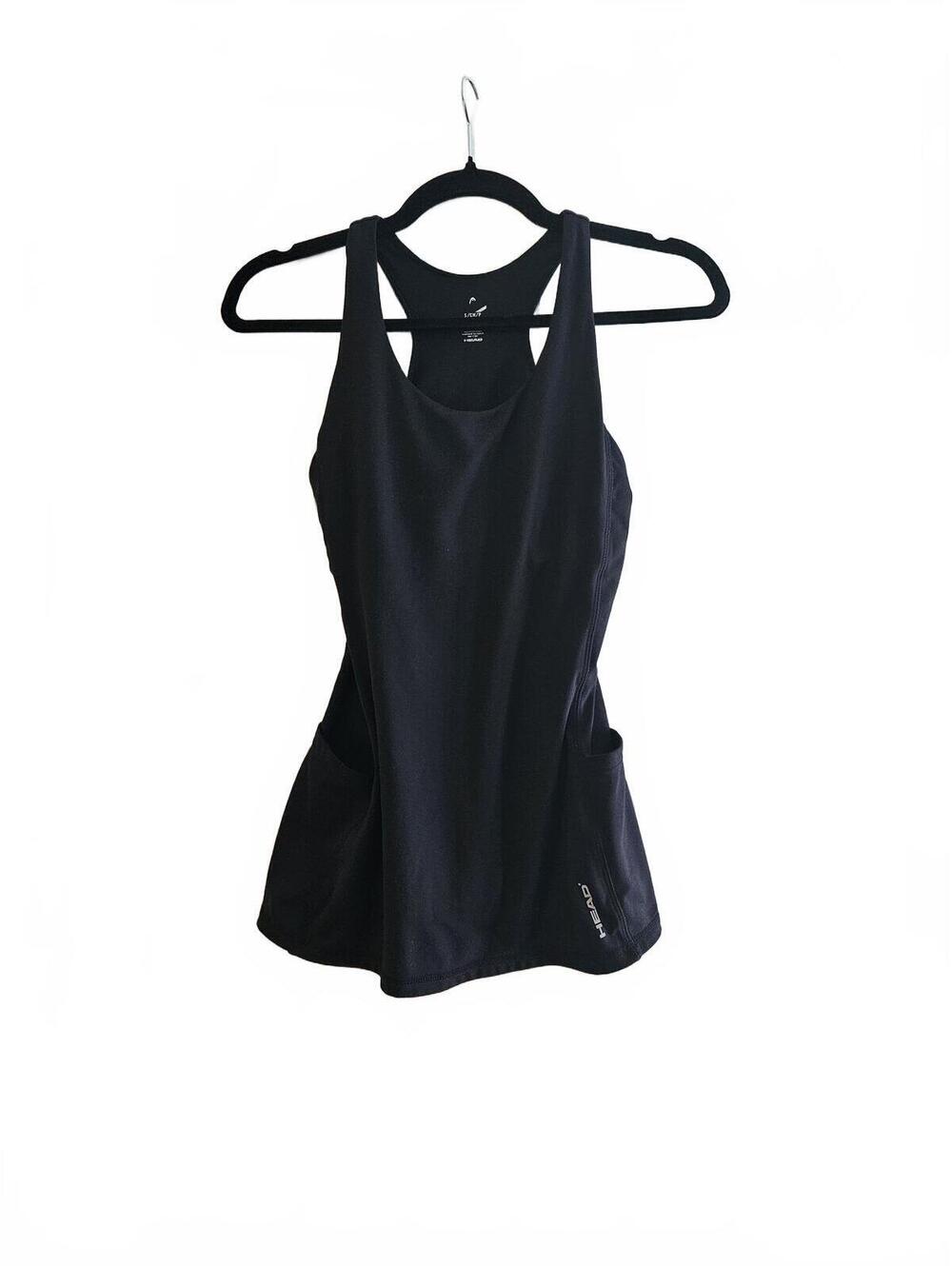 Women's HEAD Black Athletic Tank Top with Pockets, Size Small